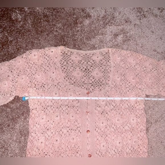 Pink Handmade crochet top 100% satin cotton , size S - Picture 6 of 6